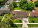 Aerial shot of a home highlighting the property's layout, landscaping, and neighborhood at 5162 Tellson Pl, Orlando, FL 32812