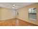 Empty bedroom with neutral walls, a ceiling fan, and hardwood floors at 688 W Cranes Cir, Altamonte Springs, FL 32701
