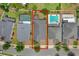 Aerial view of the property highlighting the backyard space in proximity to neighboring properties at 7605 Lake Hancock Blvd, Winter Garden, FL 34787