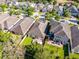 Aerial view displaying the property within a neighborhood setting, showcasing its backyard patio at 1232 Turnbridge Pl, Oviedo, FL 32765