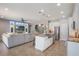 Open concept floorplan showing the living room, dining area and kitchen, perfect for entertaining guests at 15443 Sugarcup Ct, Orlando, FL 32828