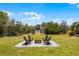 Outdoor fire pit with Adirondack chairs provides a cozy and inviting atmosphere for relaxation and entertainment at 23203 Outback Ln, Eustis, FL 32736