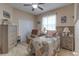 Comfortable bedroom features wood floors, a plush bed, and ample closet space at 269 Englenook Dr, Debary, FL 32713