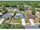 A beautiful aerial view of the homes in a quiet neighborhood with mature landscaping and in ground pools at 2811 Citron Dr, Longwood, FL 32779