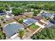 A beautiful aerial view of the homes in a quiet neighborhood with mature landscaping and in ground pools inside a red outline at 2811 Citron Dr, Longwood, FL 32779