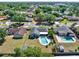 A vibrant aerial shot highlighting homes with sparkling pools and verdant landscaping in a quiet neighborhood at 2811 Citron Dr, Longwood, FL 32779