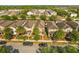 A picturesque neighborhood from above, featuring orderly rows of houses and manicured lawns at 7349 Ella Ln, Windermere, FL 34786