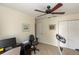 Functional office space with a ceiling fan and closet, perfect for working from home at 825 White Birch Ct, Orange City, FL 32763