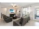 Cozy living room with comfortable seating, a ceiling fan, a television, and access to the outdoors at 12335 Sumter Dr, Orlando, FL 32824