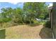Large backyard with ample green space, trees, and partial views of the pond at 14537 Cheever St, Orlando, FL 32828
