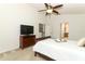 Bright bedroom with a ceiling fan, neutral carpet, and light-colored walls for a serene atmosphere at 1937 Crystal Downs Ct, Oviedo, FL 32765