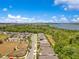 Scenic aerial view of a neighborhood with a lake and lush trees, offering a serene and picturesque setting at 2127 Bay Line Rd, Oakland, FL 34787