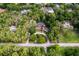 Aerial view of a home surrounded by lush greenery, featuring a pool and circular driveway at 3420 Dawn Ct, Lake Mary, FL 32746