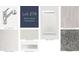 Selection of interior finishes including chrome faucet, white cabinets, wood look tile flooring, and bianco maple countertop at 4283 Campsite Loop, Orlando, FL 32824