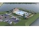Aerial view of community pool, clubhouse, and parking at 5063 Tana Ter, St Cloud, FL 34772