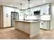 Modern kitchen featuring a center island, stainless steel appliances, and bright white cabinetry at 8825 Larwin Ln, Orlando, FL 32817