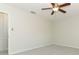 Bedroom featuring neutral carpet, ceiling fan and closet at 1441 Twin Trees Ln, Sanford, FL 32771
