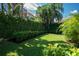 Lush green backyard featuring well-maintained grass and mature foliage at 2232 Lake Vilma Dr, Orlando, FL 32835