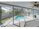Screened-in pool with comfortable seating and shade at 2369 Haulover Blvd, Deltona, FL 32738