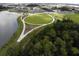 Aerial view of the lake, community space, and walking paths at 2378 Addalia Aly, Orlando, FL 32804