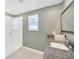 Clean and modern bathroom with glass-enclosed shower and a granite countertop vanity at 2995 Flying Blackbird Rd, Bartow, FL 33830