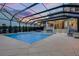 Inviting pool area with screened enclosure, patio, and comfortable furniture for relaxing at 1106 Celebration Ave, Celebration, FL 34747