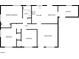 Layout of floorplan with primary bedroom, two bedrooms, bathroom, kitchen, dining area, living room, and laundry at 1543 Sarah St, Lake Wales, FL 33898