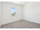 Bright bedroom featuring a window with scenic views and neutral carpet at 1805 Archer Dr, Minneola, FL 34715