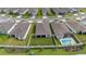 Aerial view of a home with a well-maintained backyard, privacy fence, and optional pool at 2003 Spring Shower Cir, Kissimmee, FL 34744