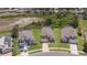 Aerial view of a neighborhood featuring well-maintained homes, green lawns, and lush trees at 2655 Star Lake View Dr, Kissimmee, FL 34747