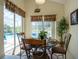 Cozy breakfast nook with views of the screened-in patio and refreshing pool at 2655 Star Lake View Dr, Kissimmee, FL 34747