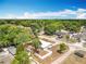 Charming aerial shot of the property highlighting the well-maintained landscaping and neighborhood layout at 398 Rose St, Umatilla, FL 32784
