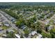 An elevated view featuring homes, pools, and lush landscaping in this residential neighborhood at 5583 Miles Dr, Port Orange, FL 32127