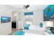 Bedroom with TV, Finding Nemo decor, twin beds, and an adjacent bathroom at 8924 Bengal Ct, Kissimmee, FL 34747