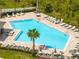 Resort-style swimming pool featuring lounge chairs, tables, and meticulously maintained landscaping for a relaxing experience at 10915 Leafshore Loop, Orlando, FL 32829