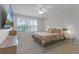 Modern bedroom showcasing a platform bed with ambient lighting, and stylish decor at 11908 Delfina Ln, Orlando, FL 32827