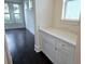 Close up of the quartz countertop and cabinets in the kitchen at 14906 Speer Lake Dr, Winter Garden, FL 34787