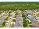 Aerial view of a residential neighborhood featuring mature trees and winding roads at 17146 Cypress Preserve Pkwy, Orlando, FL 32820
