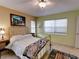 Bright bedroom featuring two windows, ceiling fan, and a patterned rug at 17816 Se 115Th Ct, Summerfield, FL 34491