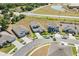 Aerial view of a residential neighborhood, showcasing the community layout at 4459 Bluff Oak Loop, Kissimmee, FL 34746