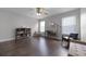 A well-lit home office featuring wood-look flooring at 479 Cidermill Place, Lake Mary, FL 32746