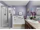 Bathroom with shower, jacuzzi tub, and single sink at 913 Bending Oak Trl, Winter Garden, FL 34787