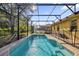 Inviting screened-in pool and patio area with clear blue water and comfortable lounging at 1031 Marcello Blvd, Kissimmee, FL 34746
