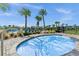 Inviting community hot tub provides a relaxing retreat, complete with a handrail and tropical palm trees at 11927 Charades St, Orlando, FL 32832