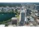 An amazing aerial view of downtown Orlando, a lake and the city skyline at 150 E Robinson St # 717, Orlando, FL 32801