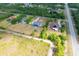 An aerial view of multiple homes highlighting their generous lots and proximity to the road and natural vegetation at 18920 Overton St, Orlando, FL 32833