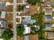 Overhead aerial view of home showcasing hardscaping, landscaping, pool, and neighborhood at 2303 Bonneville Dr, Orlando, FL 32826