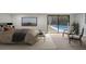 Virtual staging showing a bedroom with light wood floors and a view of the pool at 2303 Bonneville Dr, Orlando, FL 32826