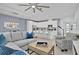 Inviting living space featuring a modern kitchen, dining area, and a comfortable seating arrangement at 2382 Zaballina Pl, Kissimmee, FL 34747