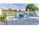 Backyard patio with modern brick pavers and outdoor seating, including a trampoline at 2803 Tech Dr, Orlando, FL 32817